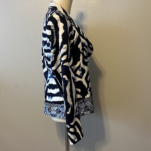 Scapa Lauren Perre Button Front Blazer/Jacket Blue/White Fully Lined Size 6 - Picture 3 of 10